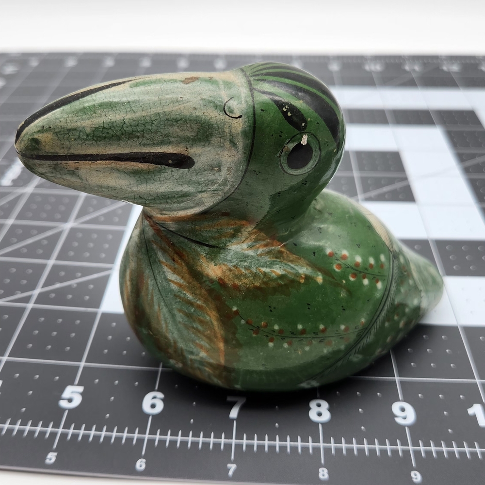 Vintage Mexican Folk Art Pottery Toucan Bird Figurine Ornament Tonala